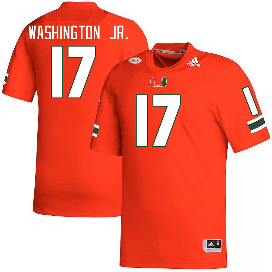 Men #17 Bobby Washington Jr. Miami Hurricanes College Football Jerseys Stitched-Orange